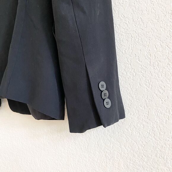 Adrienne Vittadini Womens Blazer Size 8 Black Structured Career Made Italy Lined - Picture 11 of 12